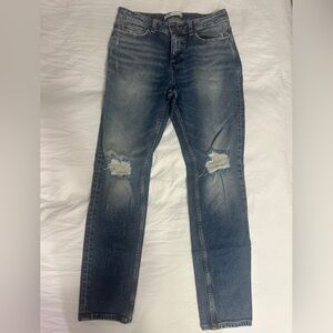 Zara Women's Faded Dark Blue Jeans